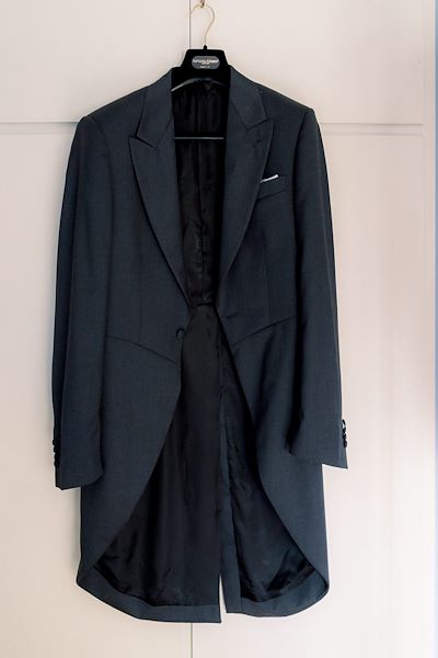 The elegance of the groom in morning suit