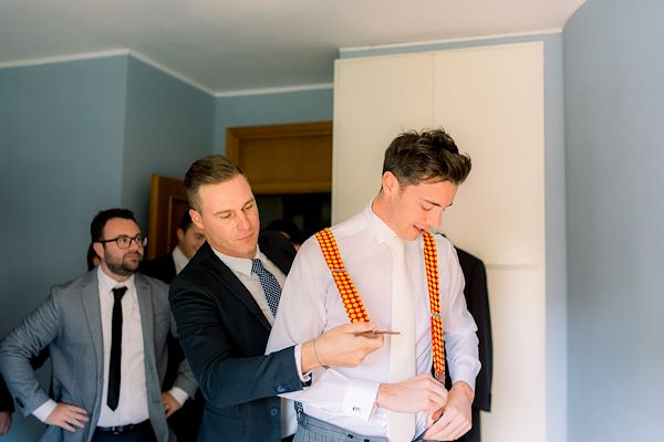 The elegance of the groom in morning suit
