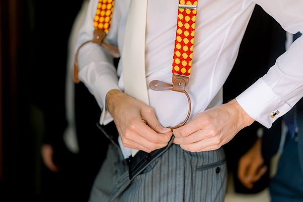 The elegance of the groom in morning suit