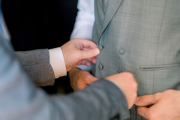 The elegance of the groom in morning suit
