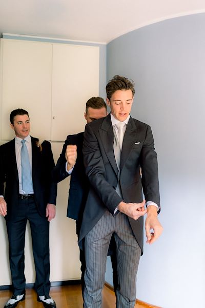 The elegance of the groom in morning suit