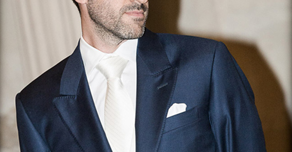 Tight su misura per sposo in lana seta