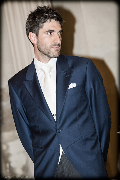 Tight su misura per sposo in lana seta